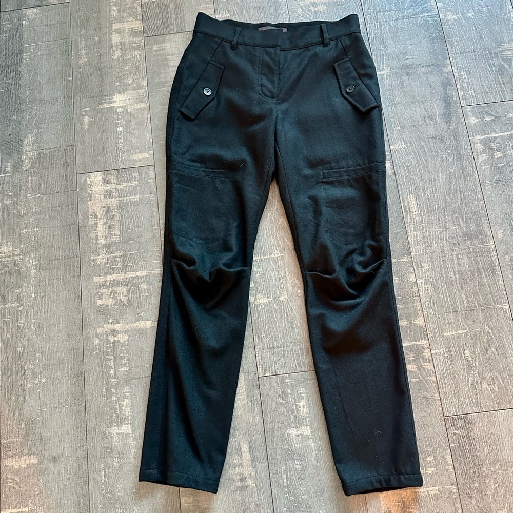 Community Clothing Black Wool-blend Back Flap Pockets Pants 2